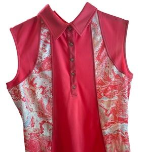 Daily Sports Born In Sweden Women's  Coral Sleeveless Golf Shirt M